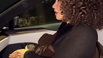 Young Wife Gets A Surprise From Her Husband And A Stranger In The Car.